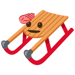 sled and saluting face