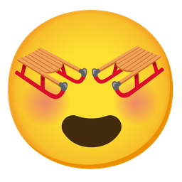 Sled and Smiling face with heart-eyes