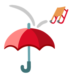sled and umbrella