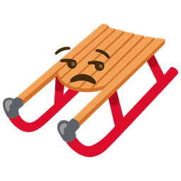 sled and unamused face