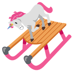 sled and unicorn