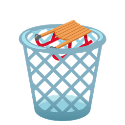 sled and wastebasket