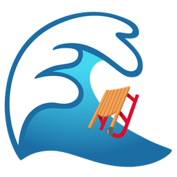 sled and water wave