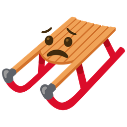 sled and worried face