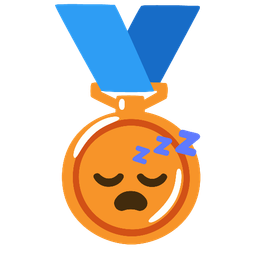 sleeping face and 3rd place medal