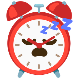 sleeping face and alarm clock