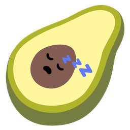 sleeping face and avocado