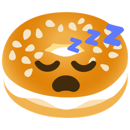 sleeping face and bagel