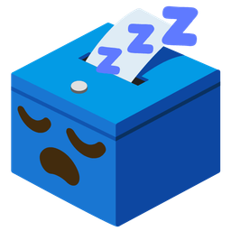sleeping face and ballot box with ballot