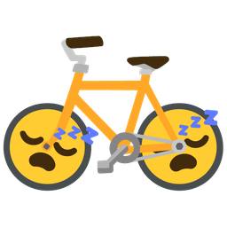 sleeping face and bicycle