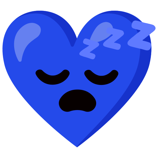 Sleeping face and Blue heart