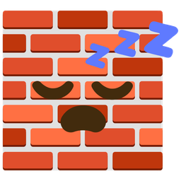 sleeping face and brick