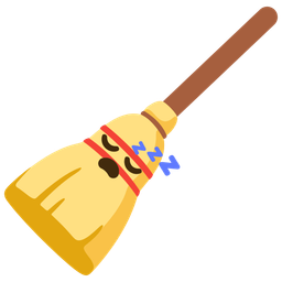 sleeping face and broom
