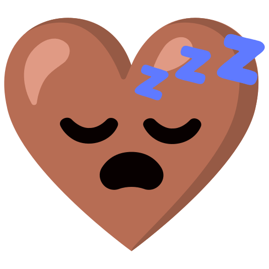 Sleeping face and Brown heart