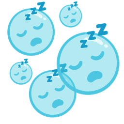 sleeping face and bubbles