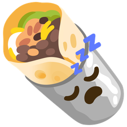 sleeping face and burrito