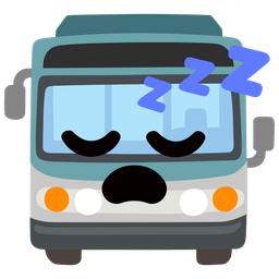 sleeping face and bus