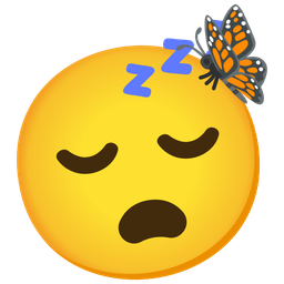 sleeping face and butterfly