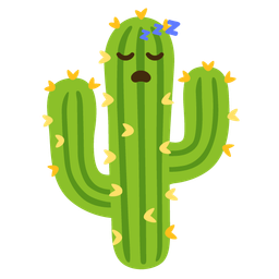 sleeping face and cactus