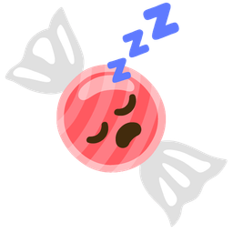 sleeping face and candy