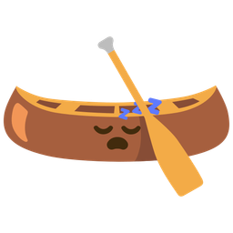 sleeping face and canoe
