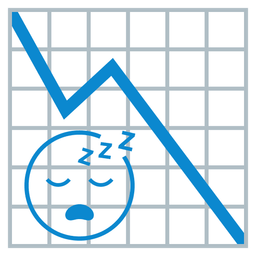 sleeping face and chart decreasing
