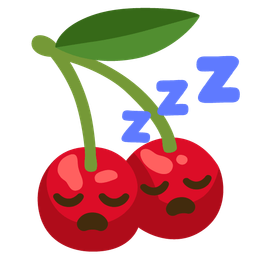 sleeping face and cherries