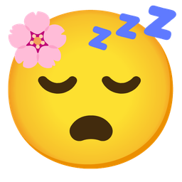 sleeping face and cherry blossom