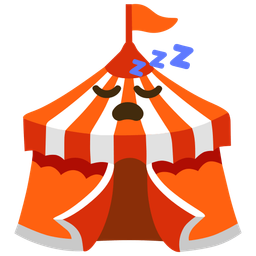 sleeping face and circus tent