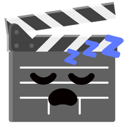 sleeping face and clapper board