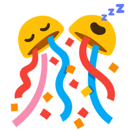 sleeping face and confetti ball