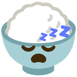 sleeping face and cooked rice