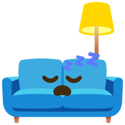 sleeping face and couch and lamp