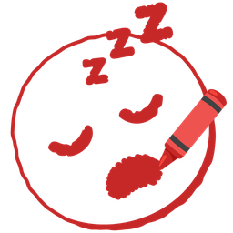 sleeping face and crayon