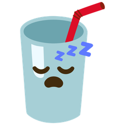 sleeping face and cup with straw