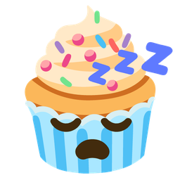 sleeping face and cupcake