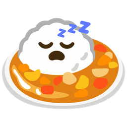 sleeping face and curry rice