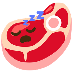 sleeping face and cut of meat