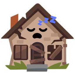 sleeping face and derelict house