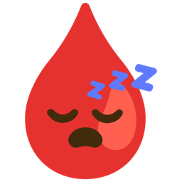 sleeping face and drop of blood