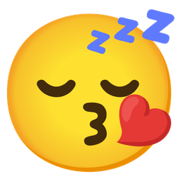 Sleeping face and Face blowing a kiss