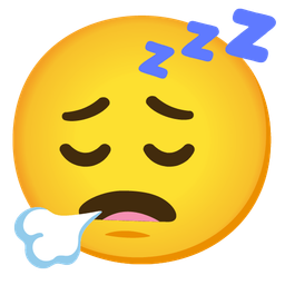 sleeping face and face exhaling