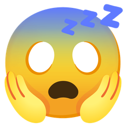 sleeping face and face screaming in fear