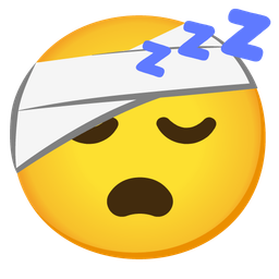 sleeping face and face with head-bandage