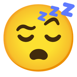 sleeping face and face with raised eyebrow