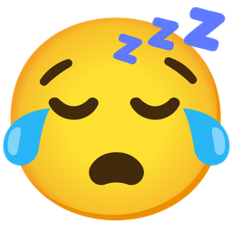 Sleeping face and Face with tears of joy