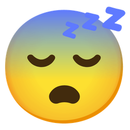 sleeping face and fearful face