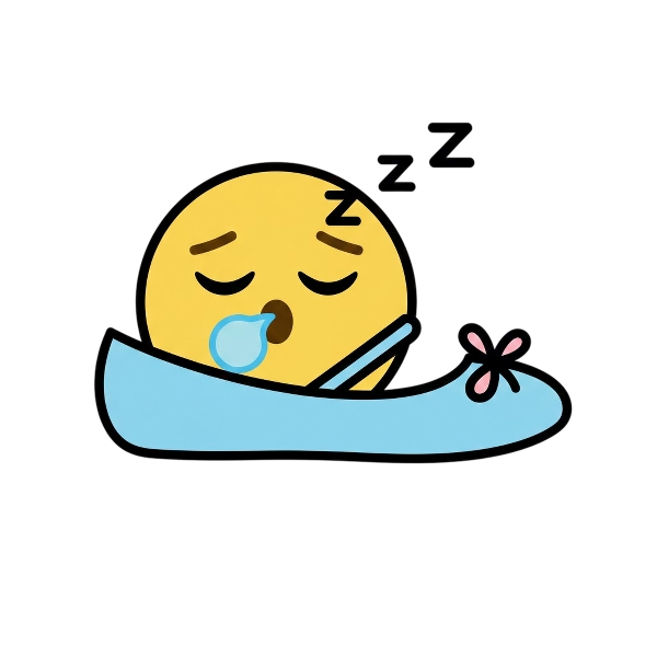 Sleeping face and Flat shoe