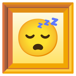 sleeping face and framed picture