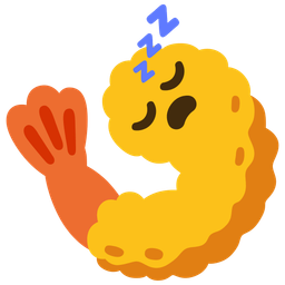 sleeping face and fried shrimp